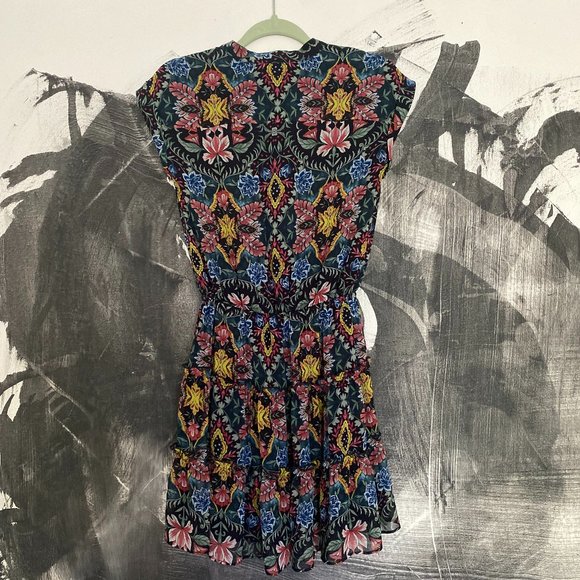 Rebecca Minkoff | Ollie Cocktail Dress | Black Floral | Size XS - Picture 3 of 11